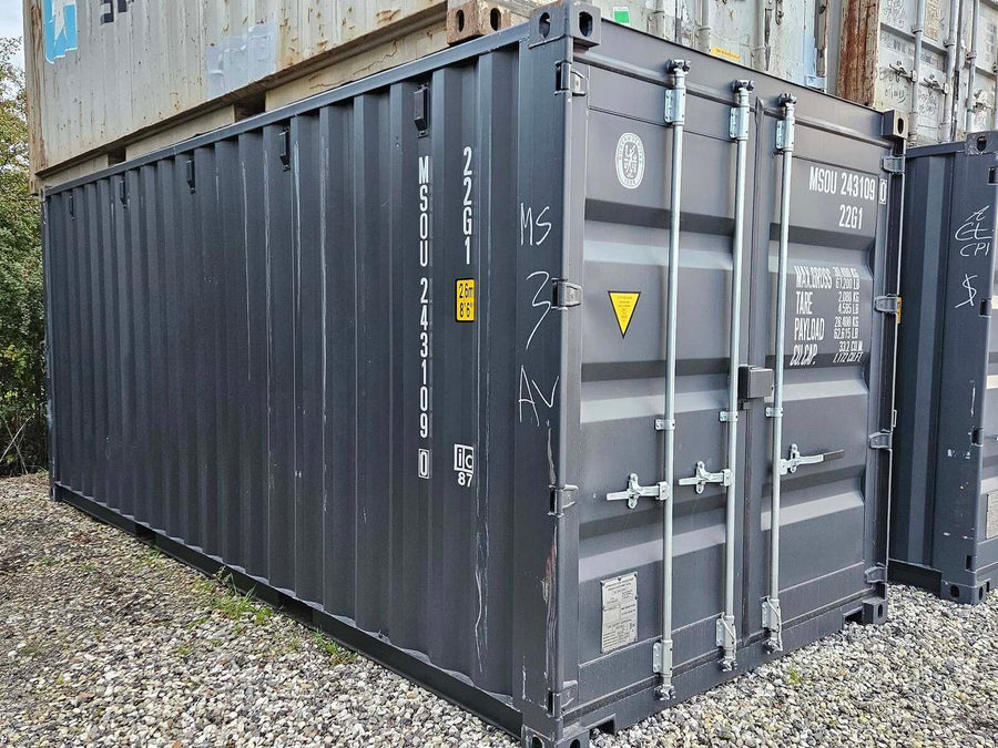 Ny 20 fods container – RAL 7016 med Easy Lock og lockbox