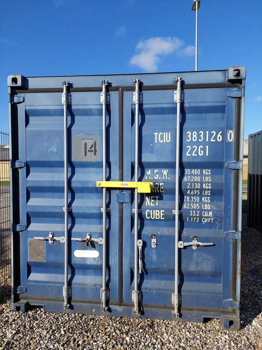 Fin blå brugt tæt 20 fods container