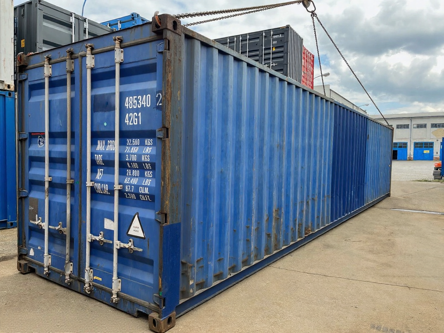 Brugt 40 fods skibscontainer – (RAL 5010)