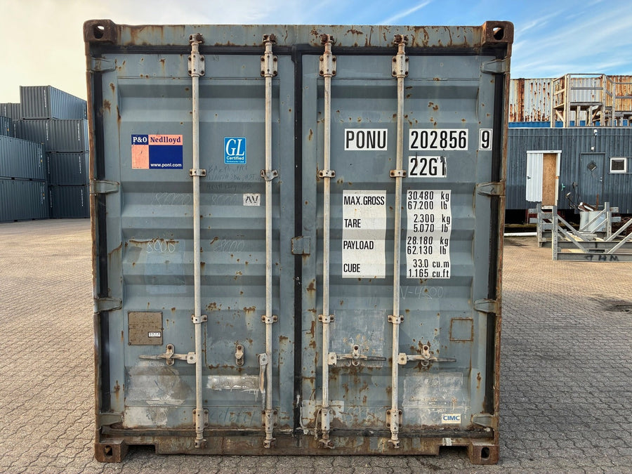 Brugt 20 fods container - Vind- og vandtæt
