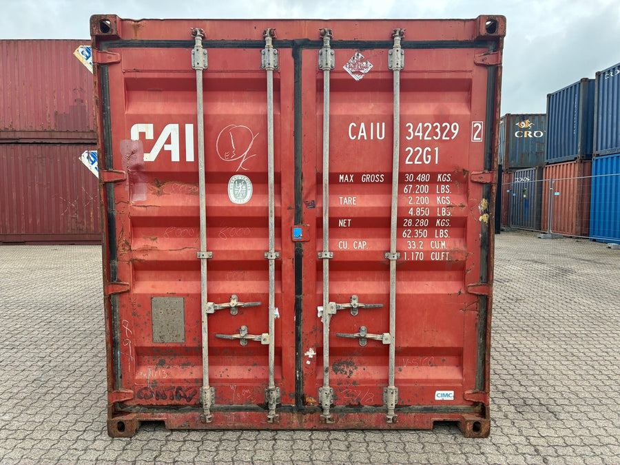 Brugt 20 fods container - Vind- og vandtæt