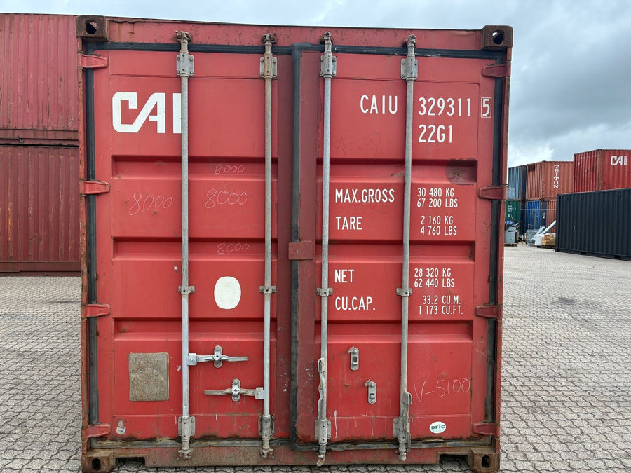 Brugt 20 fods container - Vind- og vandtæt